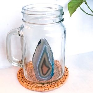 SET OF 4 • AGATE GEODE GLASS